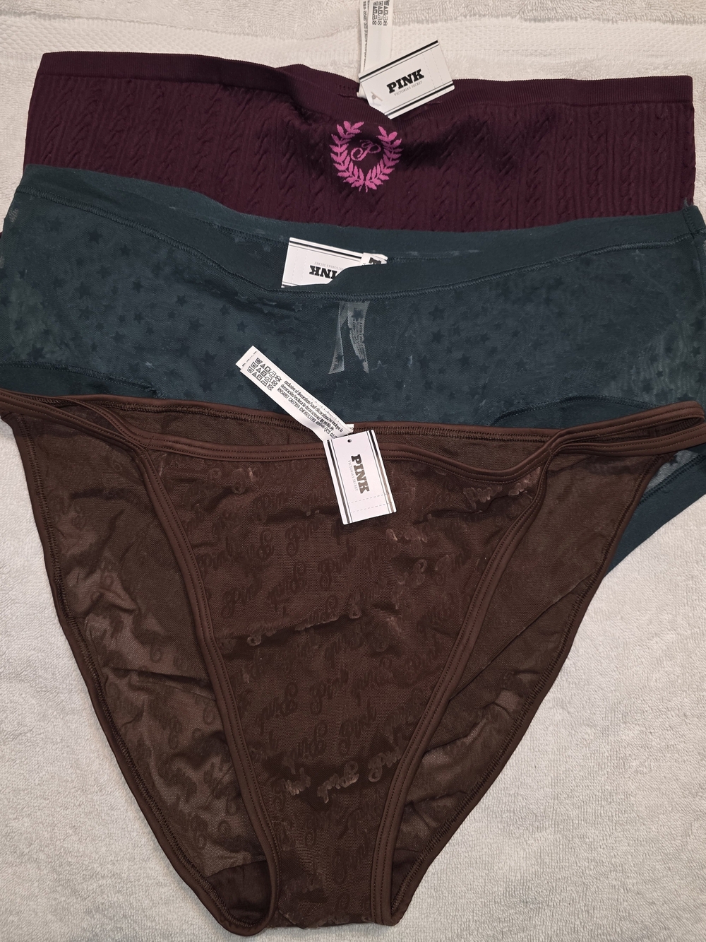 PINK Victoria's Secret Burgundy, Teal, Brown